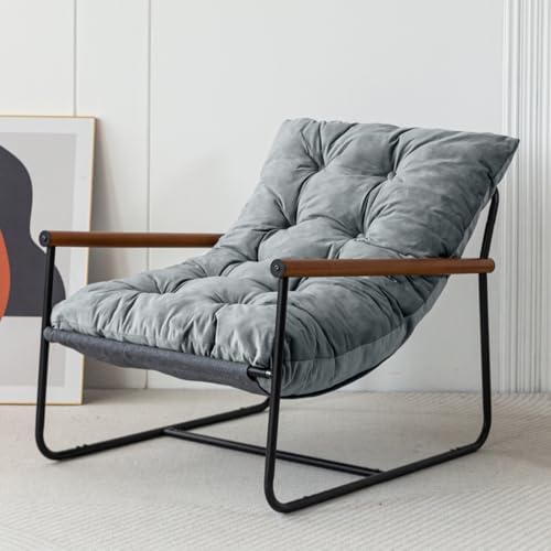Beige Velvet Accent Chair with Metal Frame C116999
