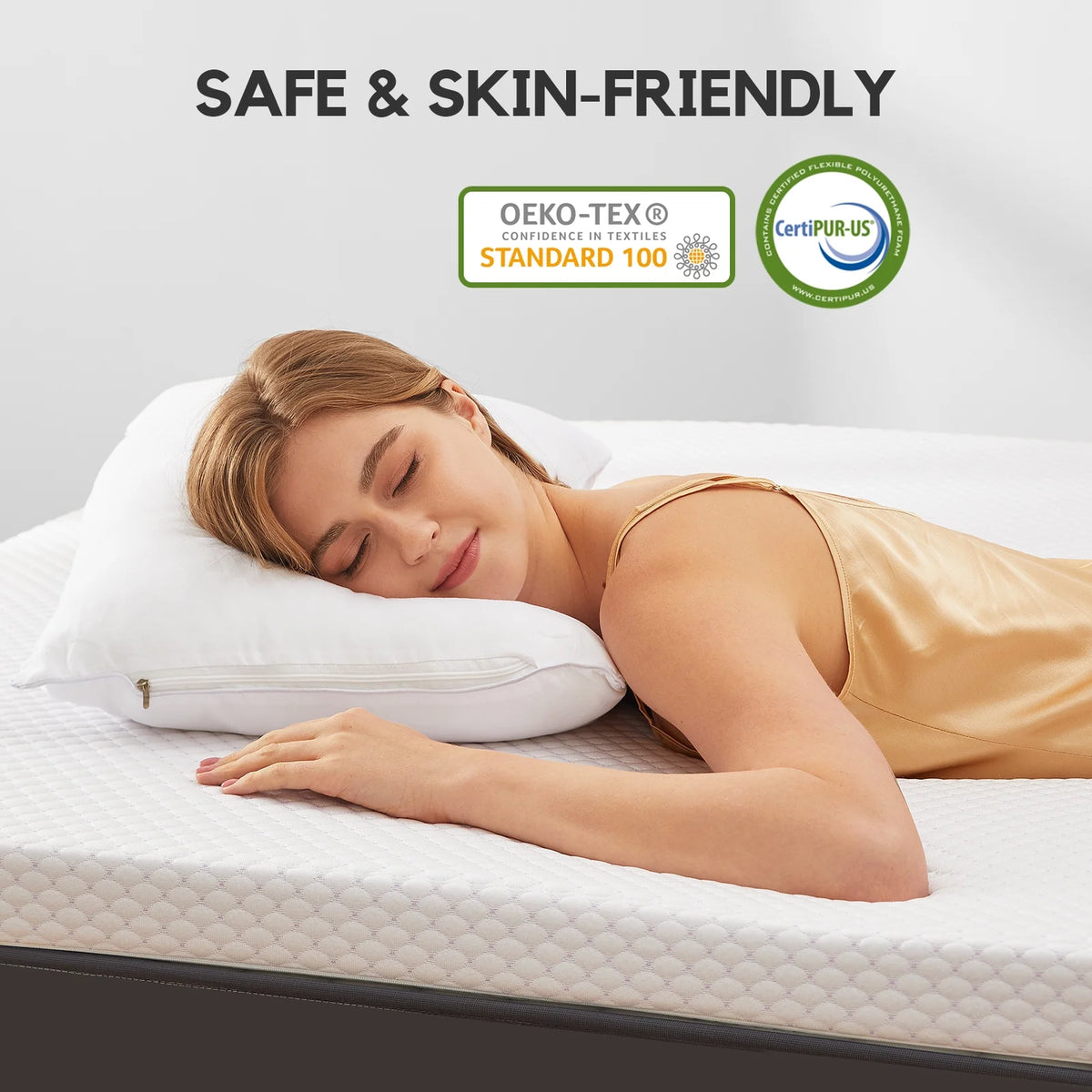 Twin Gel Memory Foam Mattress Topper with Removable Washable Cover R2000