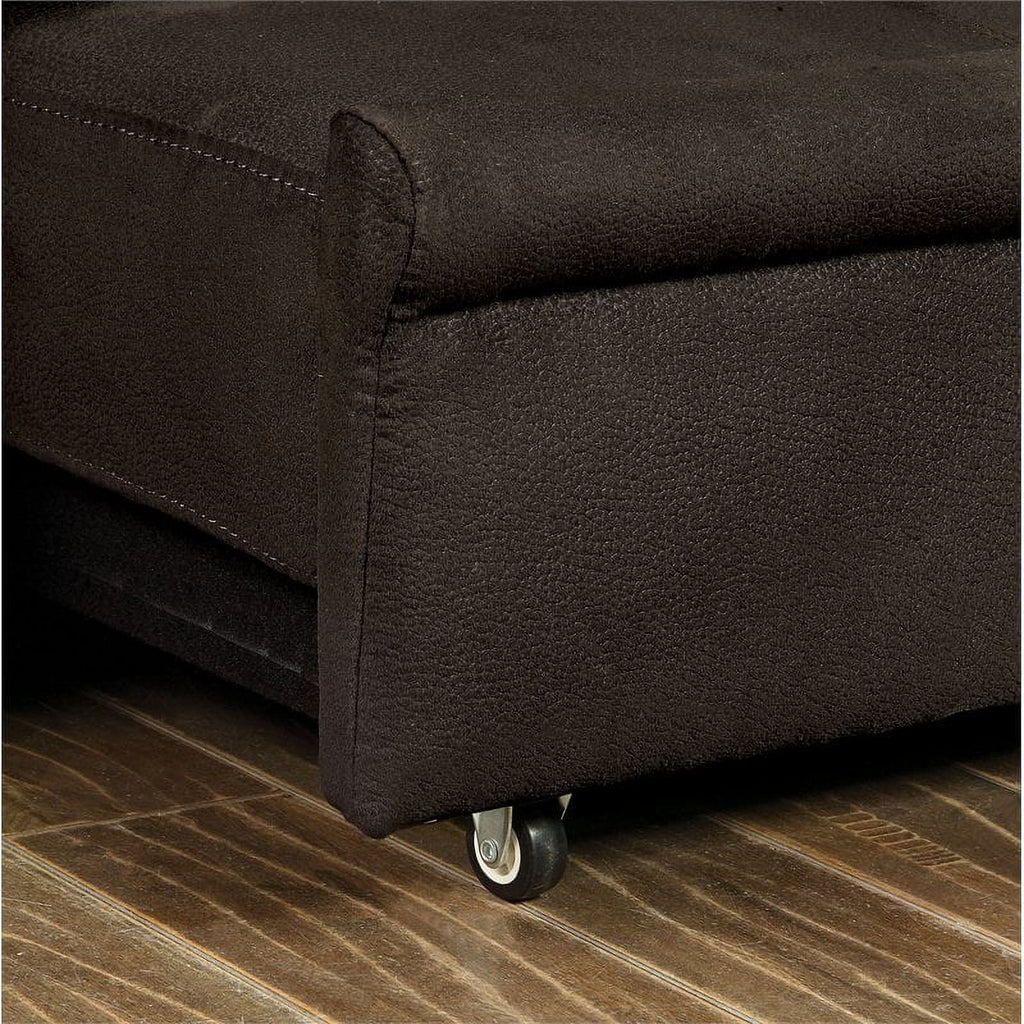 Brown Fabric Convertible Sofa W428065