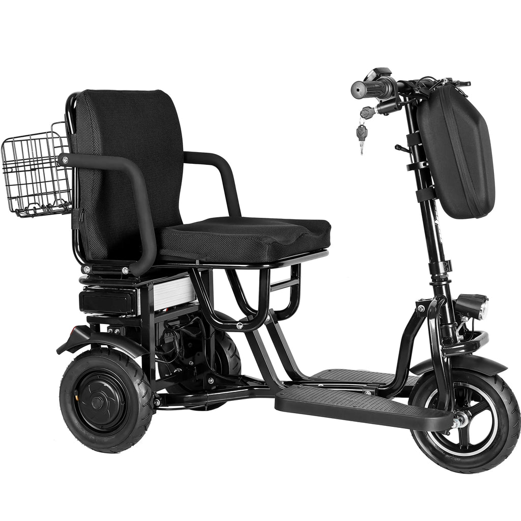 Folding Electric Trike 48v 700w Dual Motor Lithium Black Q78633