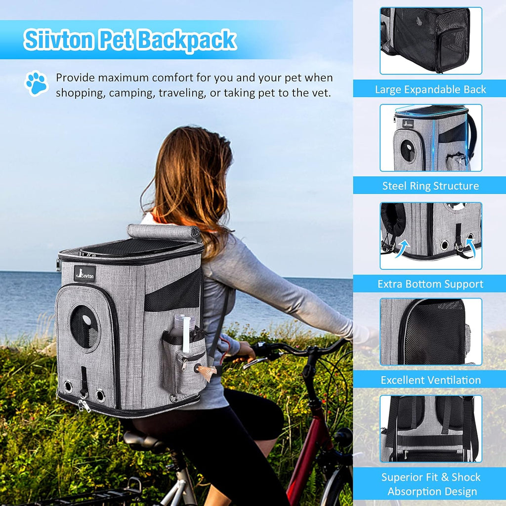 Expandable Pet Carrier Backpack with Breathable Mesh D60090