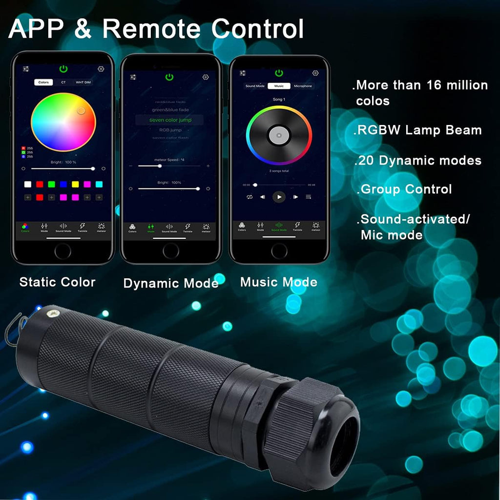 6W Bluetooth RGBW Fiber Optic Star Ceiling Kit with Remote V313