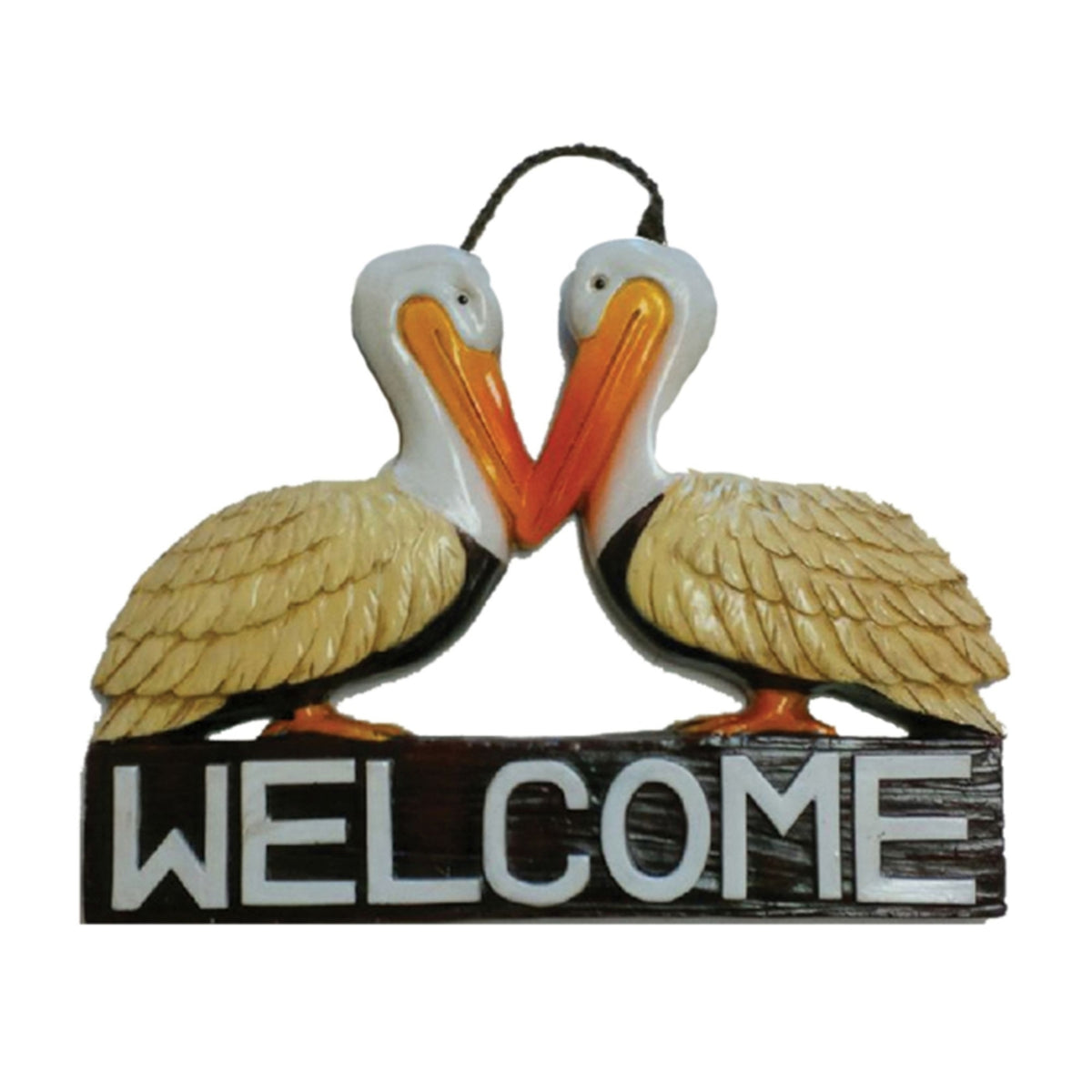 Polyresin Hand Painted Pelicans Wall Art Sign H6859