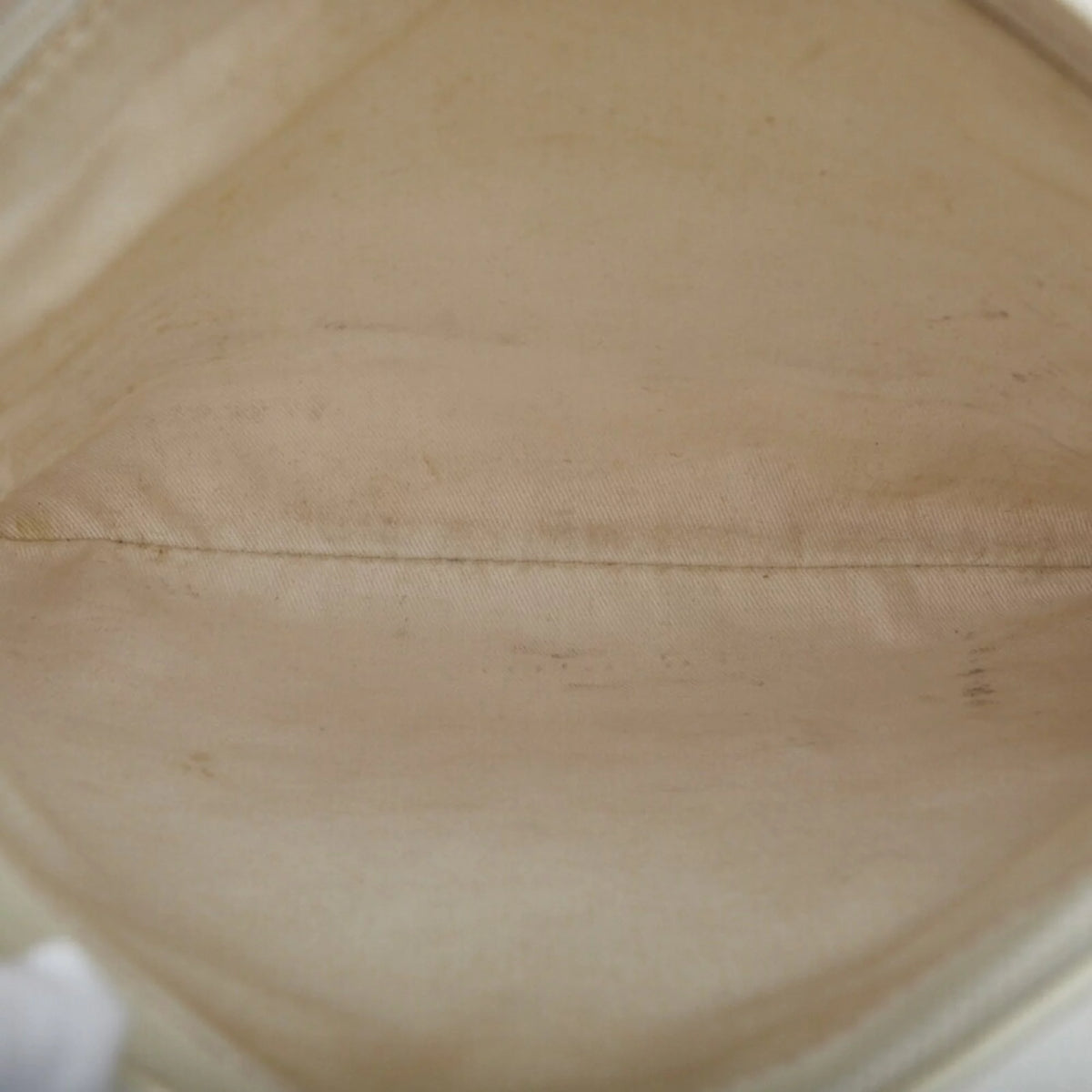 Pre-Owned Pink White Canvas Leather Shoulder Bag N370975