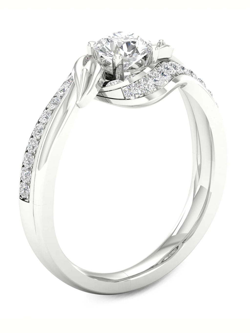 3/4Ct TDW Diamond 14k White Gold Bypass Engagement Ring K410134