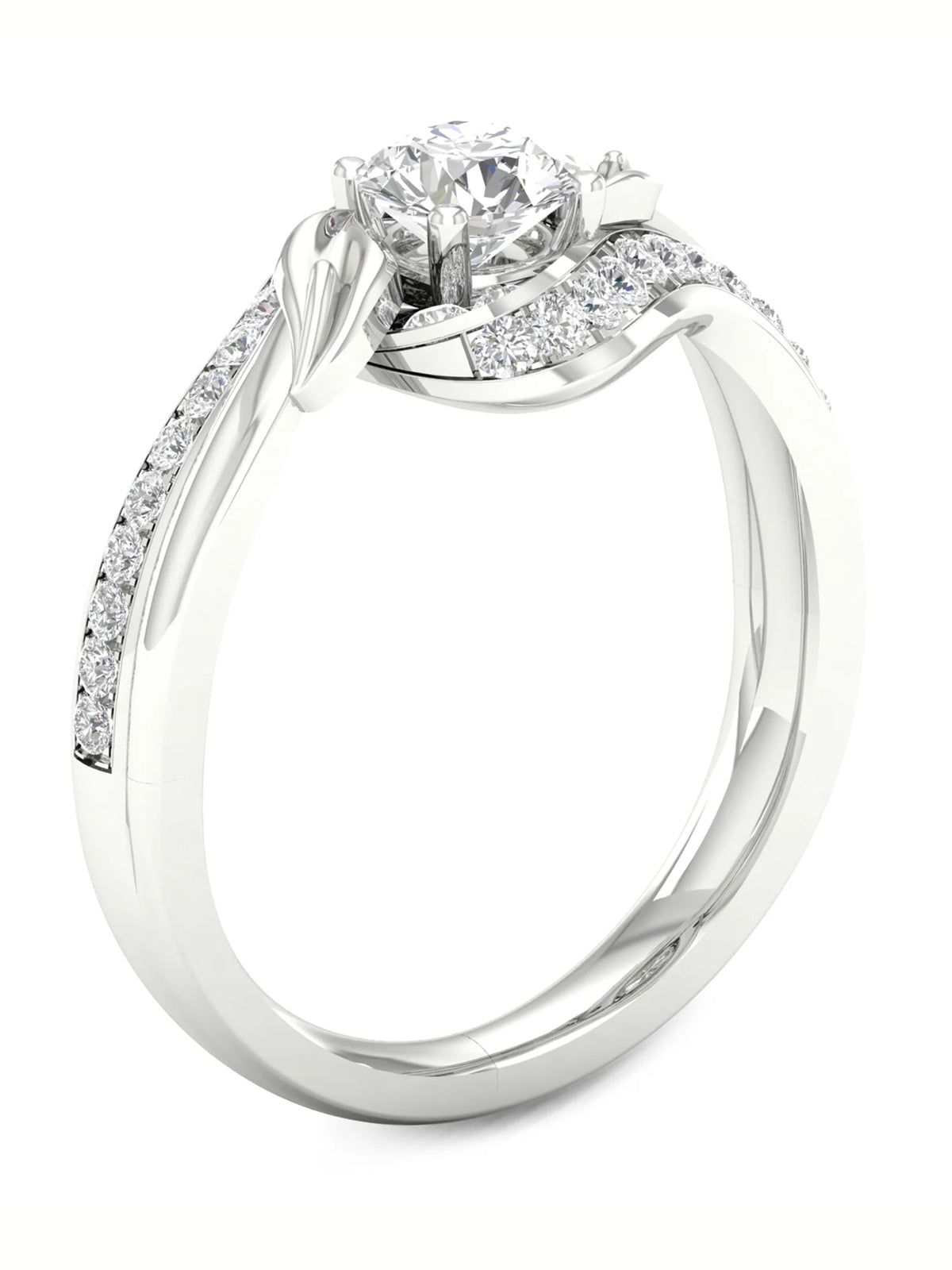 3/4Ct TDW Diamond 14k White Gold Bypass Engagement Ring K410134