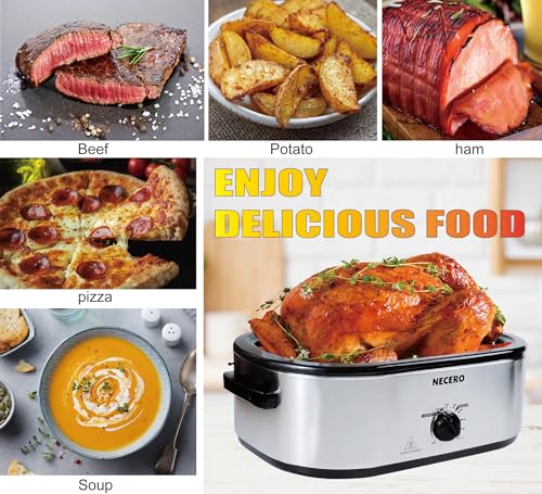 22Qt Electric Roaster Oven with Glass Lid and Removable Pan L121