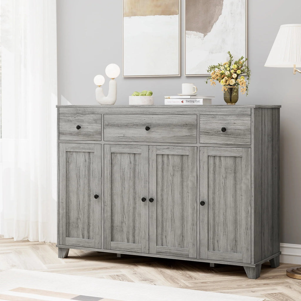 White 3 Drawer Buffet Sideboard Cabinet A5461