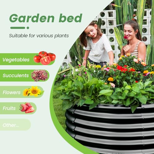 8x4x3ft Oval Galvanized Raised Garden Bed Y604