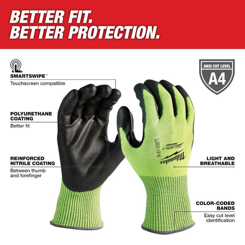 Cut Resistant Polyurethane Dipped Work Gloves N411