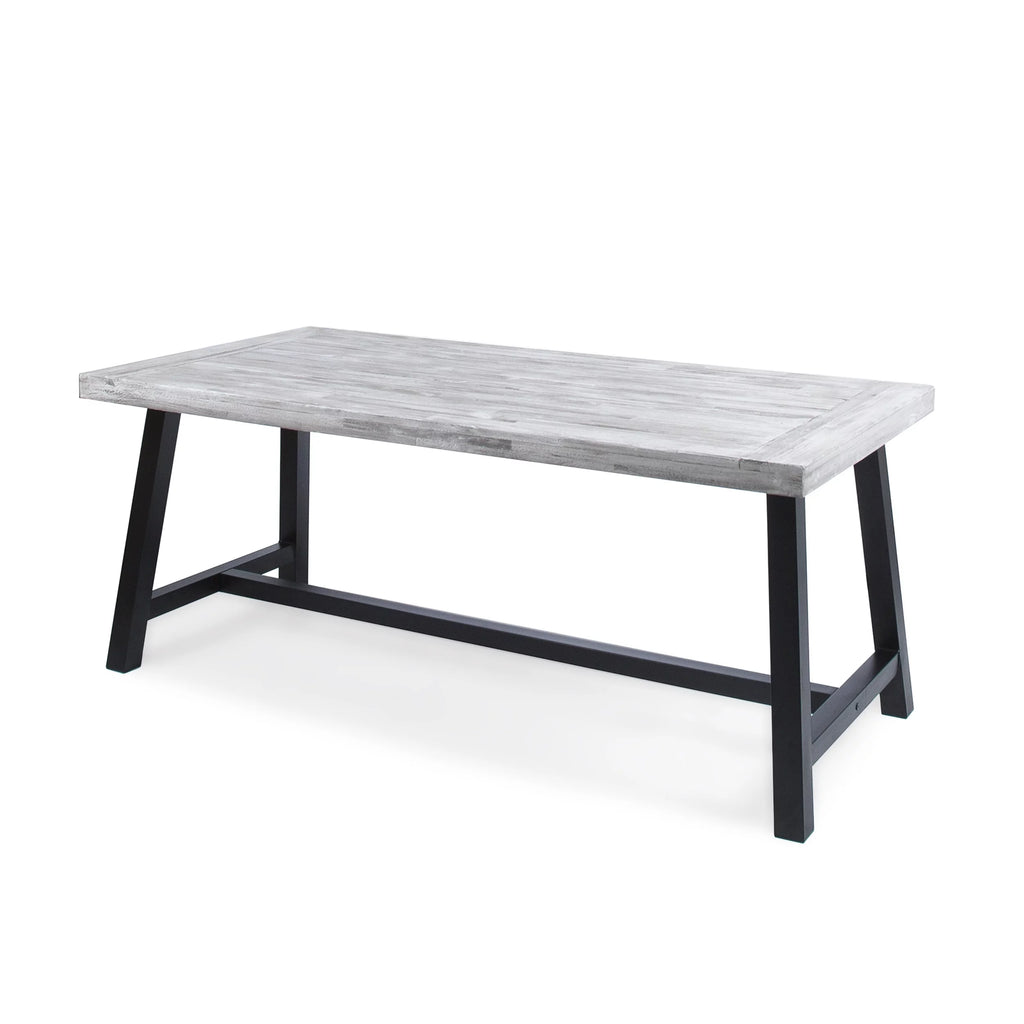 Light Grey Acacia Wood Rectangular Dining Table X44153