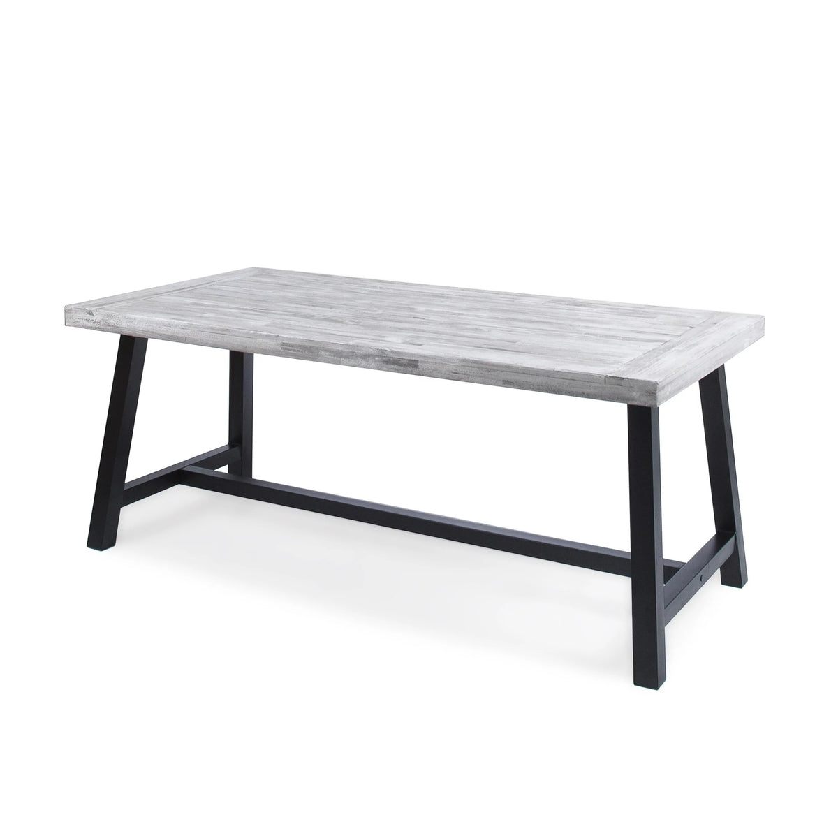 Light Grey Acacia Wood Rectangular Dining Table X44153