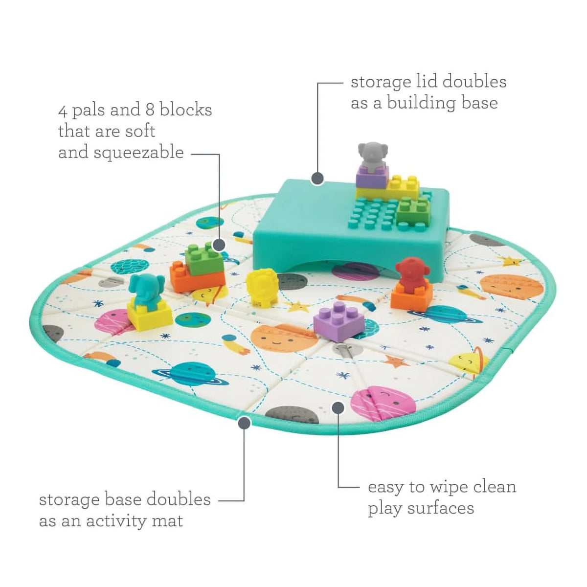 14-Piece Multicolor Building Blocks Activity Station Q3209