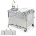 Beige Portable Baby Bassinet Crib Playard with Diaper Changer P1696