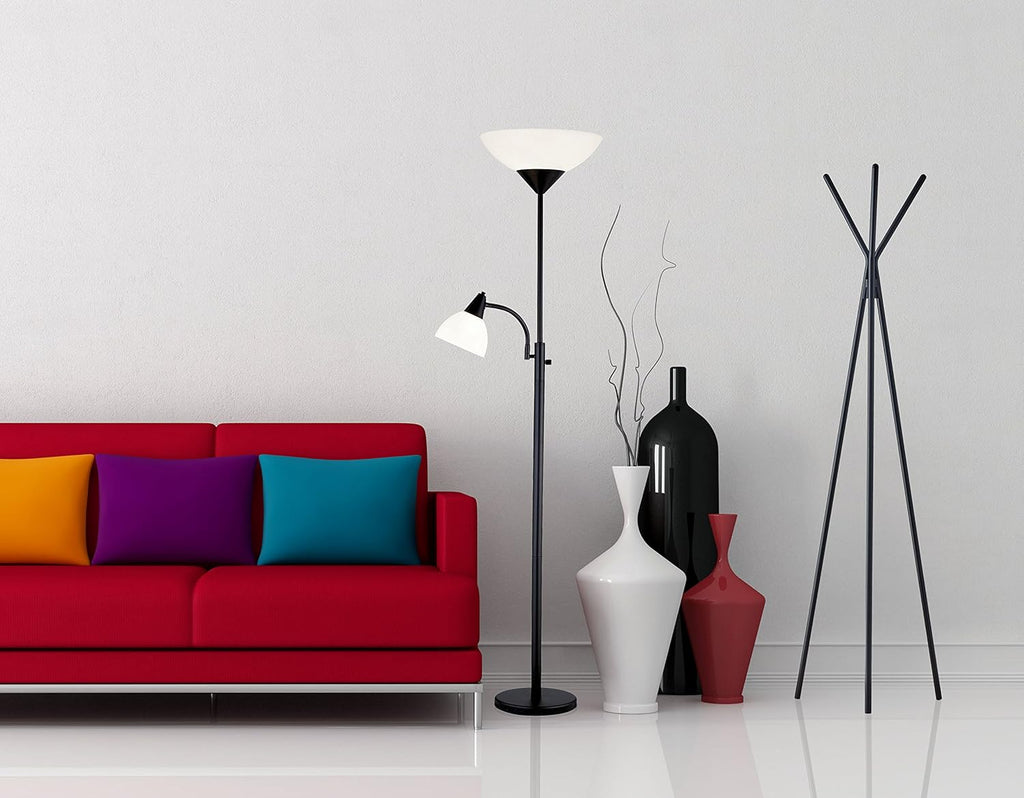 Brushed Steel Floor Lamp with Reading Light N283903
