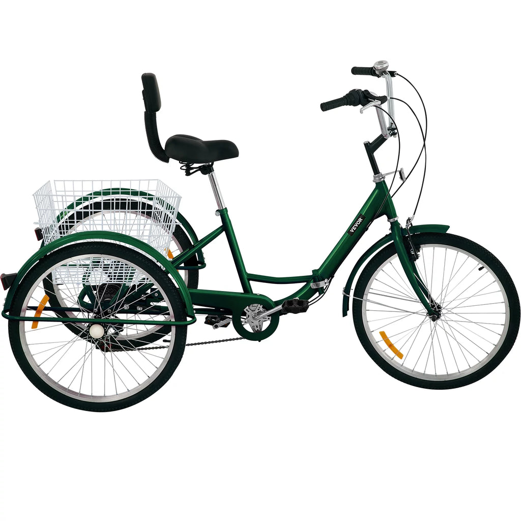 Foldable 7-Speed Adult Tricycle 24" Wheels V48579