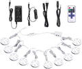 Under Cabinet LED Puck Lights with Wireless RF Remote Control, Hardwired & Wall Plug in, Daylight White, Pack of 2 U2670
