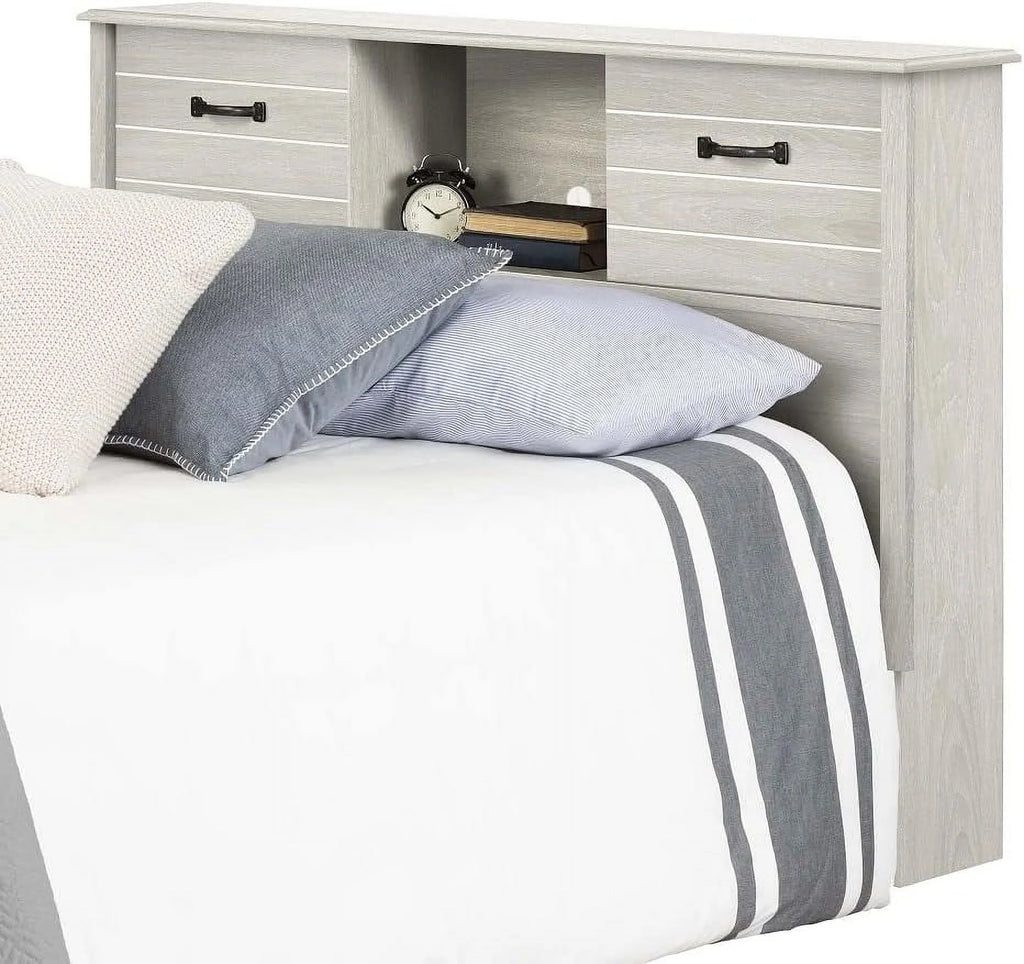 Full Winter Oak Bookcase Headboard V2065