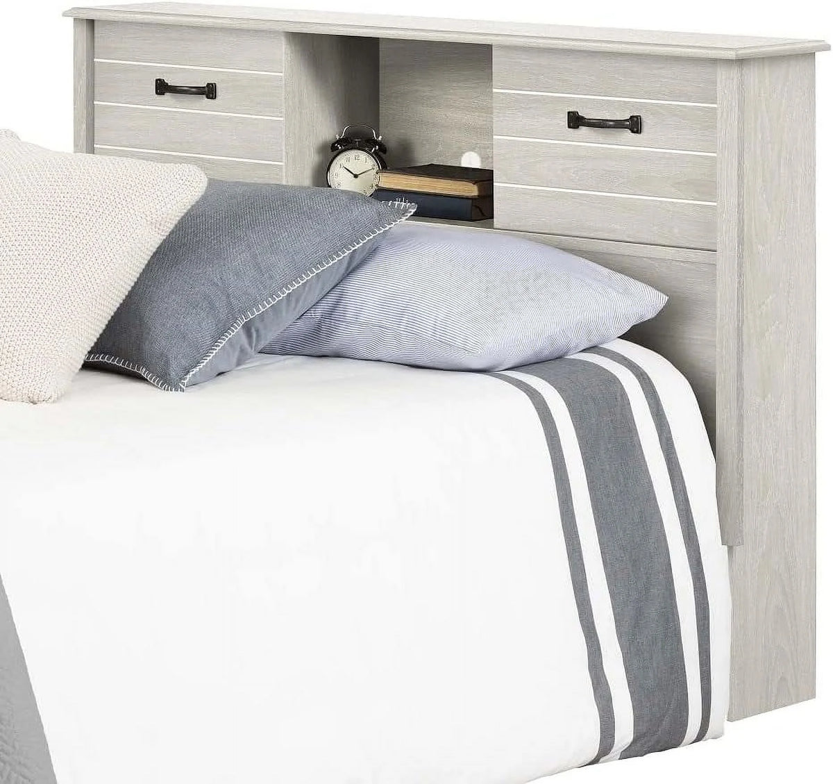 Full Winter Oak Bookcase Headboard V2065