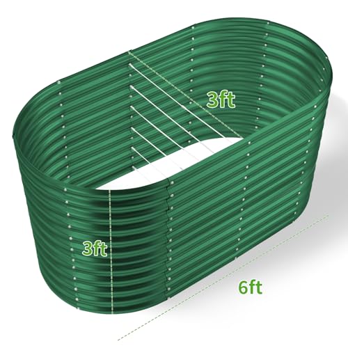 8x4x3ft Oval Galvanized Raised Garden Bed Y604