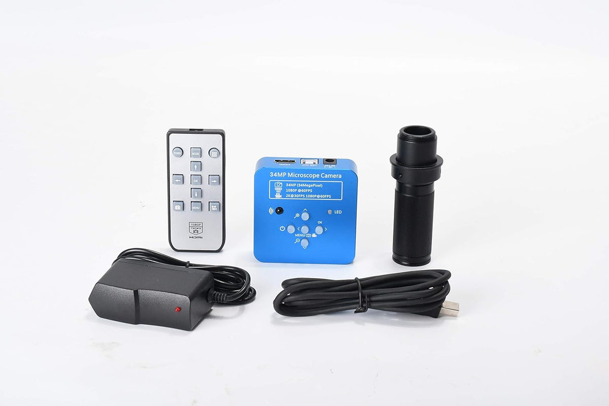 34MP 2K 1080P 60FPS Full HD HDMI USB Digital Video Microscope Camera with 150X Zoom C-Mount Lens and Adjustable Illumination L835