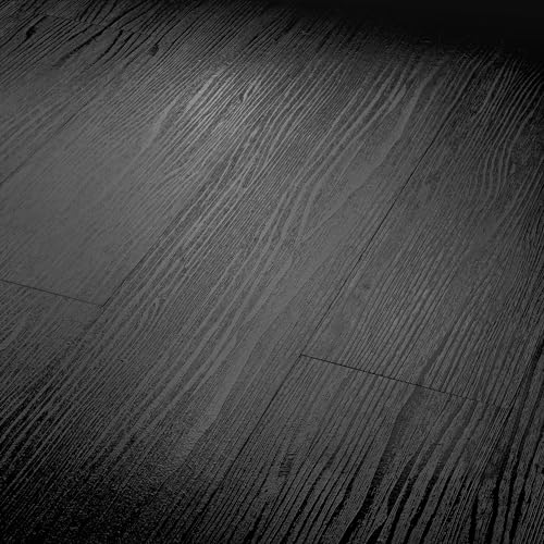 Black Peel and Stick Vinyl Floor Tile 18-Planks 6x36 O500