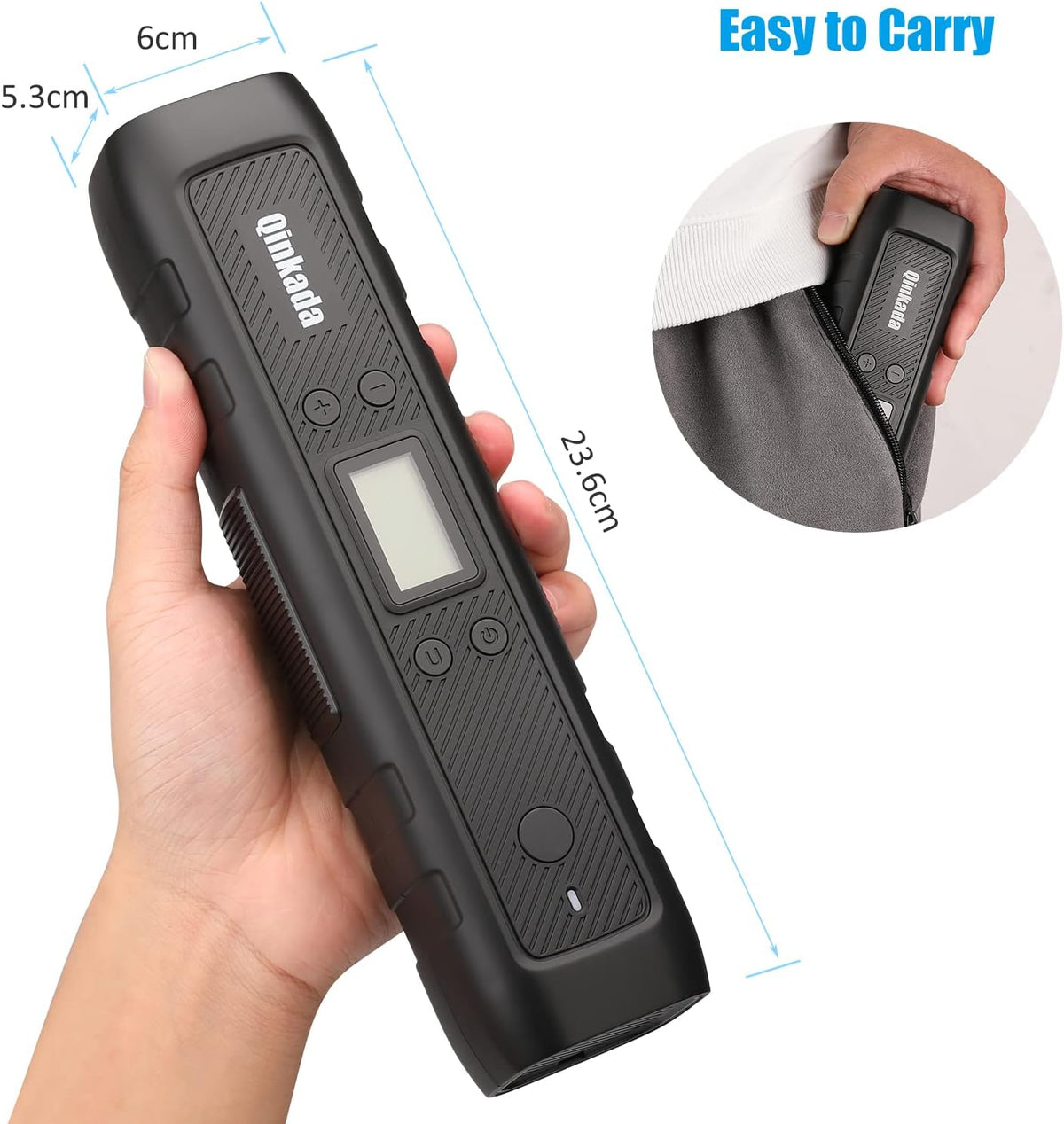 Portable Tire Inflator Air Compressor Pump 4500mAh Rechargeable Li-ion Battery with LED Light C8900