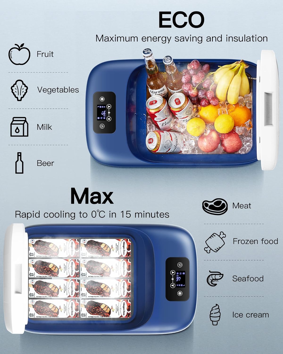 12 Volt 27 Quart Portable Car Refrigerator Freezer with APP Control T392443