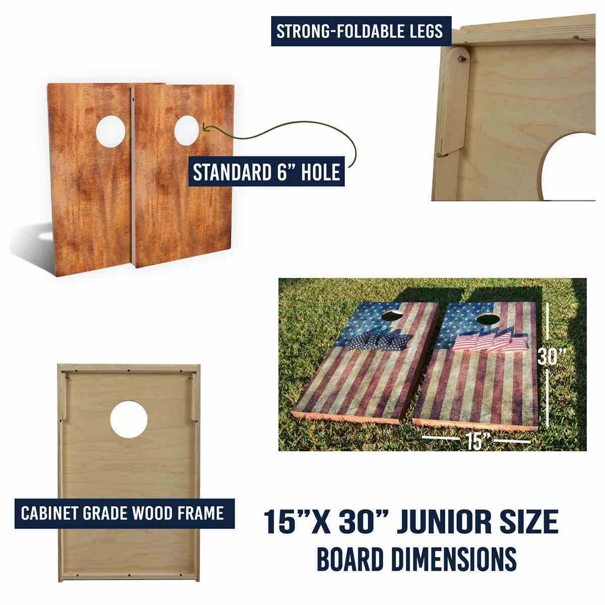 Solid Wood Cornhole Board Set D2957