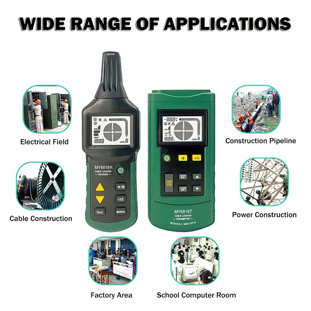Wire Tracker Telephone Cable Locator 12-400V AC/DC Wire Detector Cable Toner Finder D38226