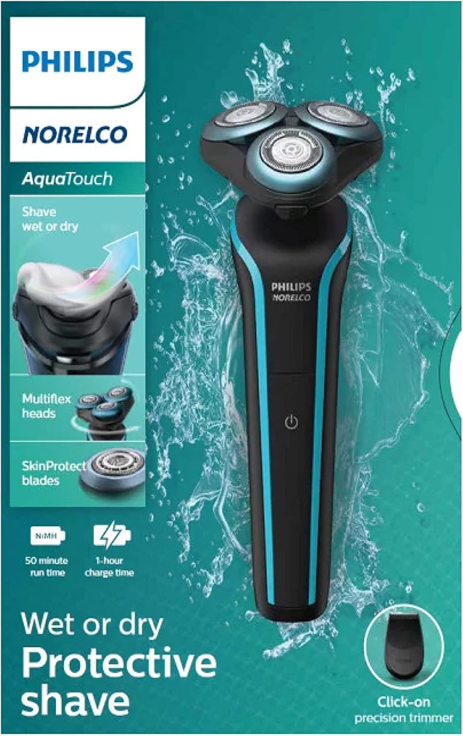 Rechargeable Wet & Dry Shaver with Click-On Precision Trimmer Z3462