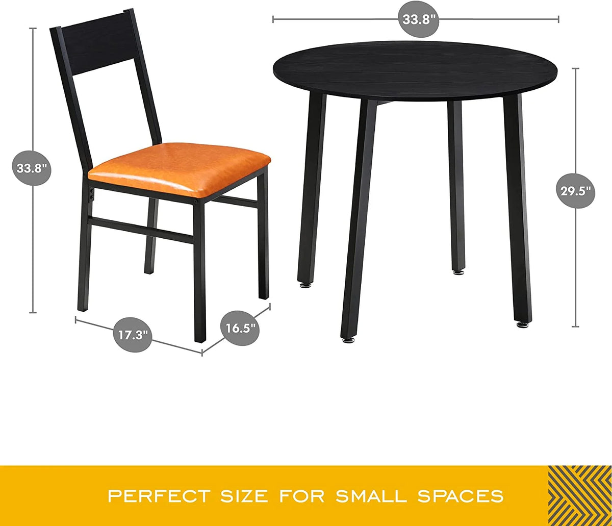 3 Piece Dining Table Set with Cushioned Chairs U256