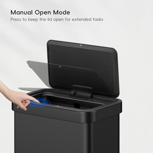 Brushed Stainless Steel Touchless Motion Sensor Trash Can, 50 Liter U681468