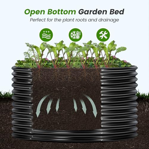8x4x3ft Oval Galvanized Raised Garden Bed Y604