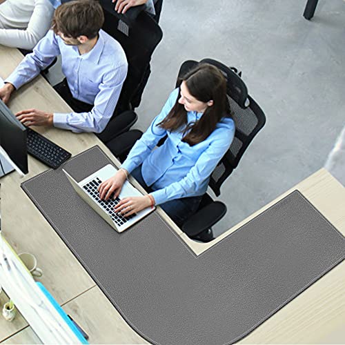 Grey 39.3x47.2x13 inches Corner Leather Desk Pad B55332
