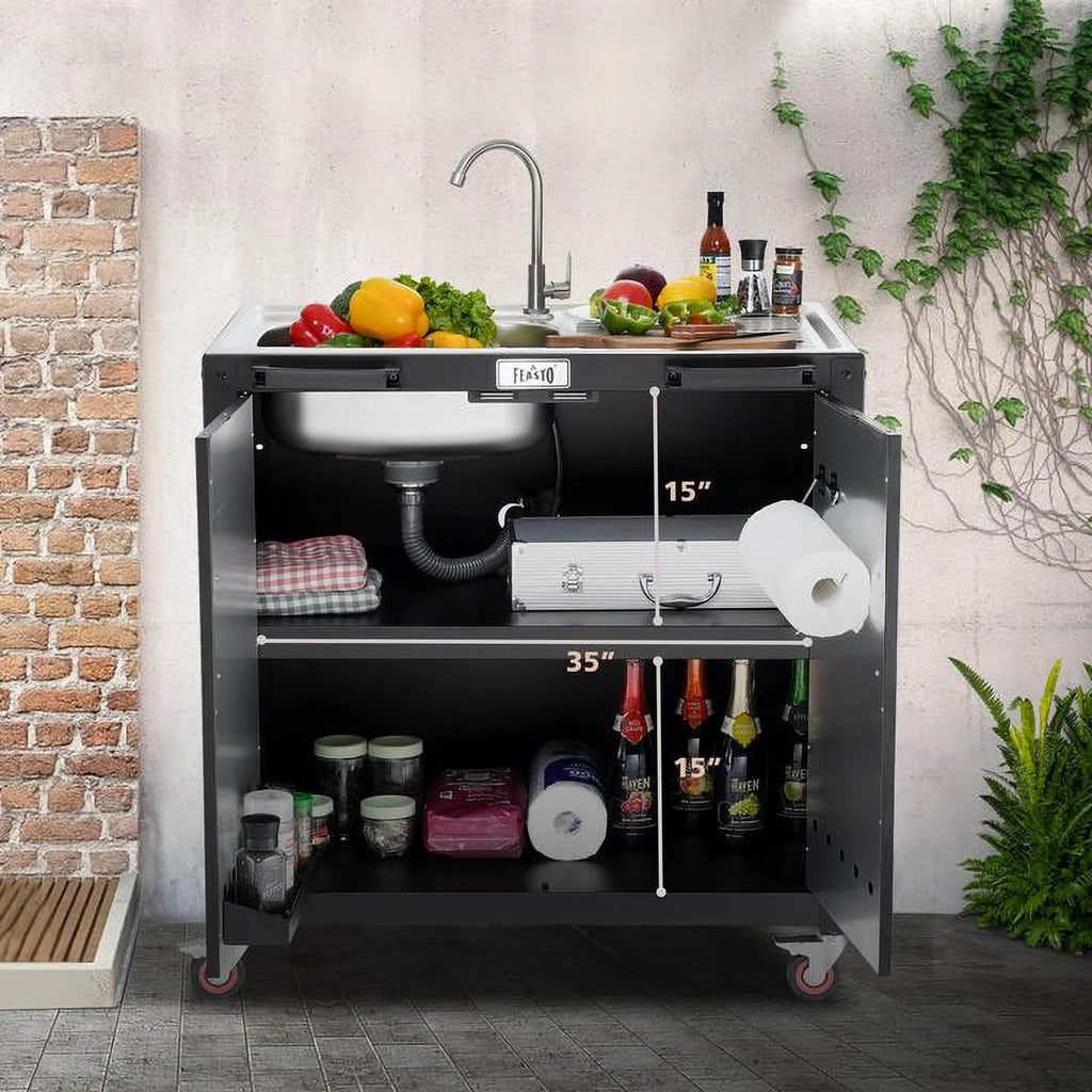 Freestanding Utility Sink with Storage Cabinet O82248