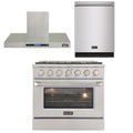 36 in. Natural Gas Range, Range Hood and Dishwasher K989