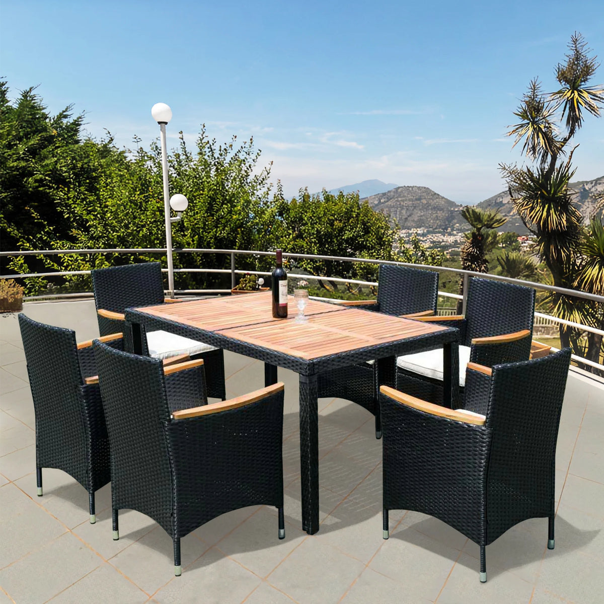 7-Piece Outdoor Patio Wicker Dining Set H5775