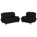 Black Faux Leather Loveseat and Club Chair 2-Piece Set Z3303