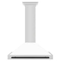 36 Stainless Steel Range Hood with White Matte Shell and Black Handle D269