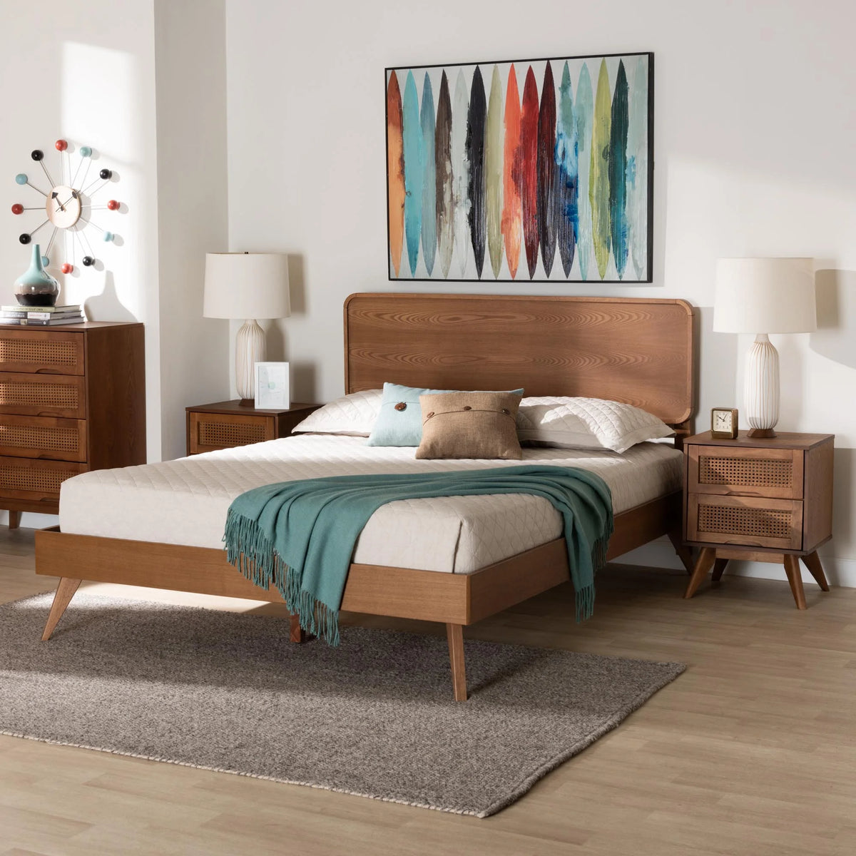 3-Piece Walnut Brown Bedroom Set E232