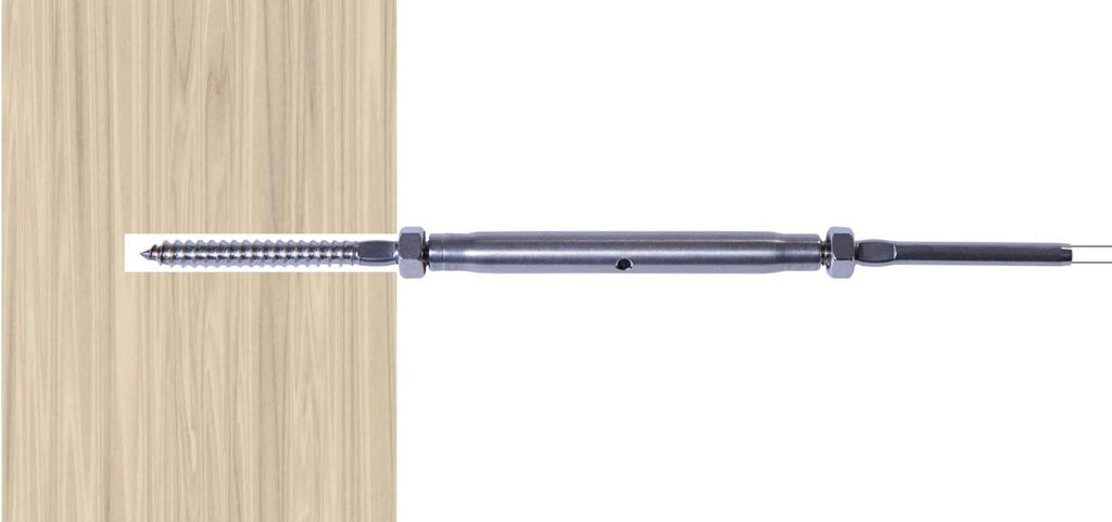 Stainless Steel Hand-Crimp Turnbuckle Tensioner for 1/8 Cable Railing (Lot of 10) W567