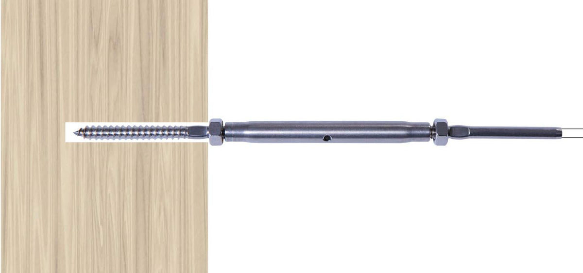 Stainless Steel Hand-Crimp Turnbuckle Tensioner for 1/8 Cable Railing (Lot of 10) W567