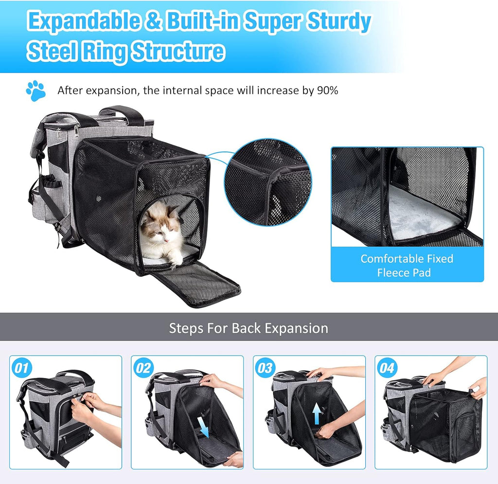 Expandable Pet Carrier Backpack with Breathable Mesh D60090