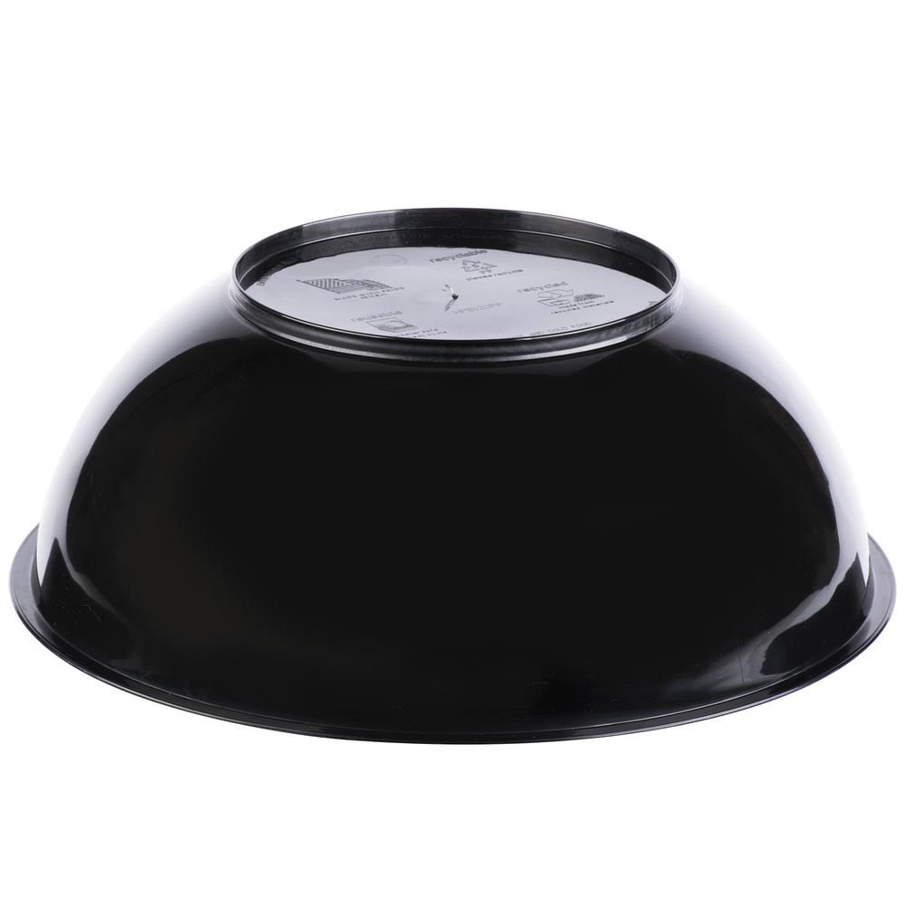 Black High Profile Plastic Catering Bowl - 25/Case O536
