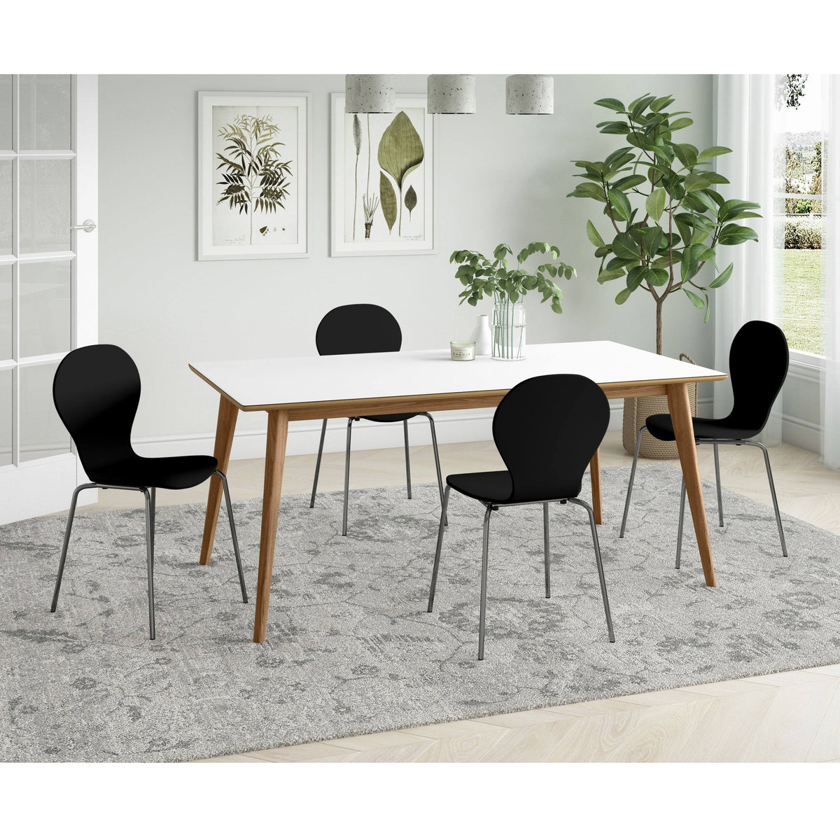 Red Armless Dining Chair (Set of 4) D924