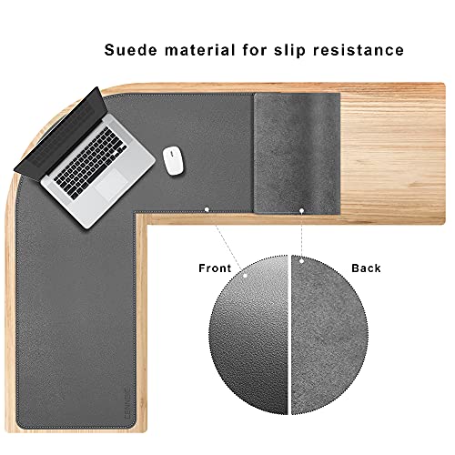 Grey 39.3x47.2x13 inches Corner Leather Desk Pad B55332