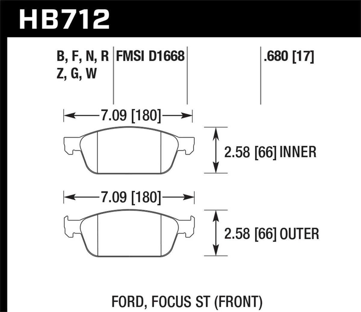 HP Plus Brake Pads N50443
