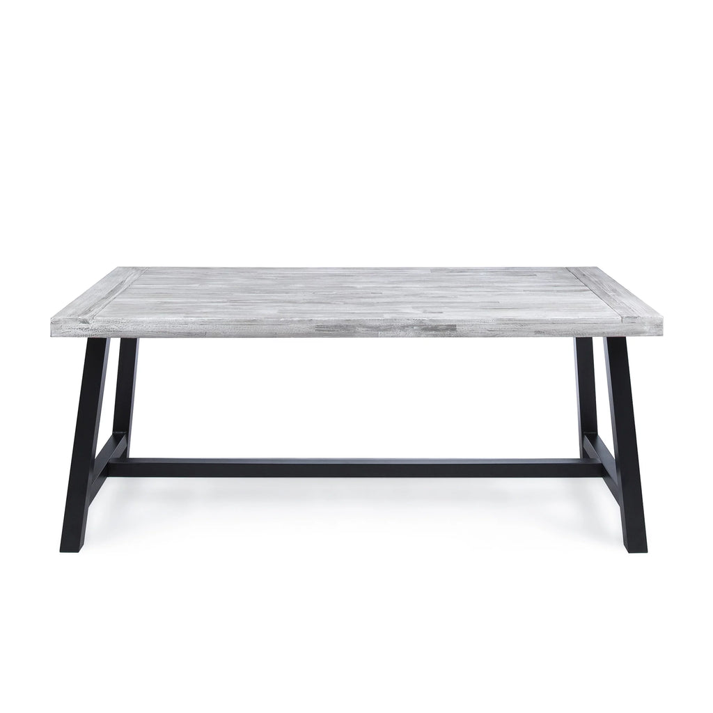 Light Grey Acacia Wood Rectangular Dining Table X44153