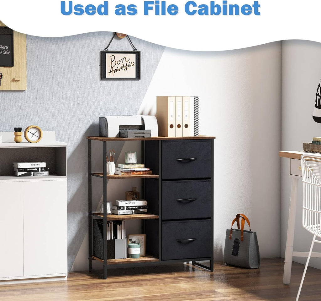 3 Drawer Dresser with Shelves P8849